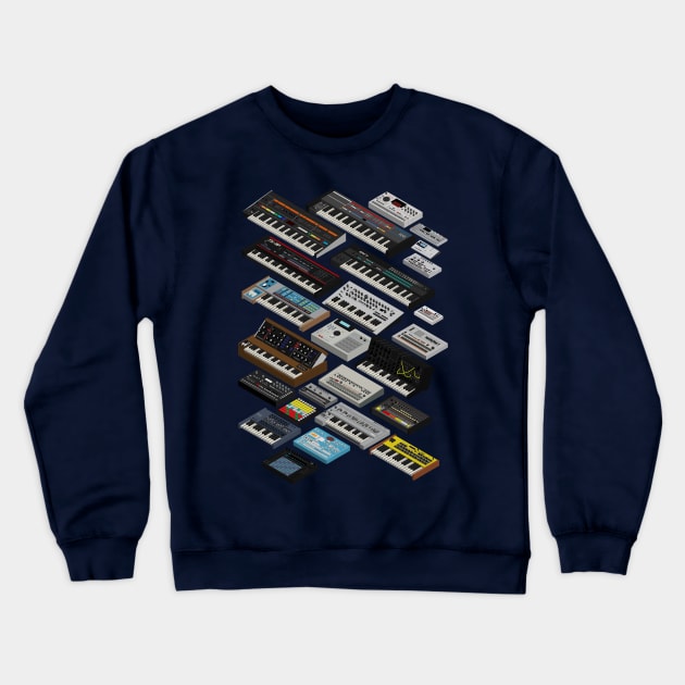 Synthesizers and Drum Machines Crewneck Sweatshirt by Mewzeek_T